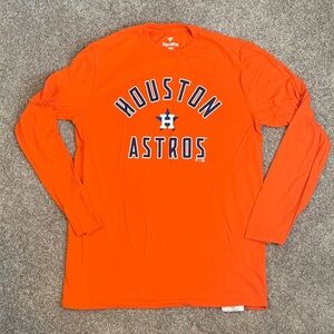 Fanatics Orange Houston Astros Long Sleeve Tee Size Medium